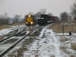 East train picking up at West Lib., Feb. 28, 2007.