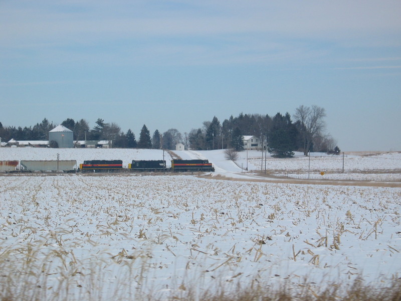 East train at 215.3, east of Atalissa, Feb. 7, 2007.