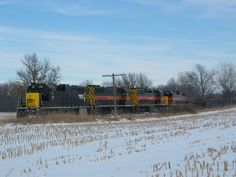 West train is ready to go; consist is 485/627/150/719.