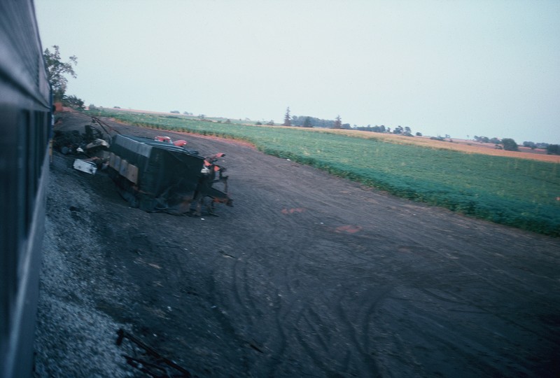 Site of the Altoona derailment as seen from the State Fair special, 8-20-88.