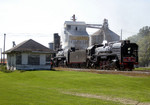The excursion eases to a stop at Atalissa, IA in preperation for a photo run-by.