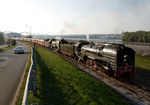 The excursion backs into downtown Rock Island, IL after finishing a successful trip to Homestead.