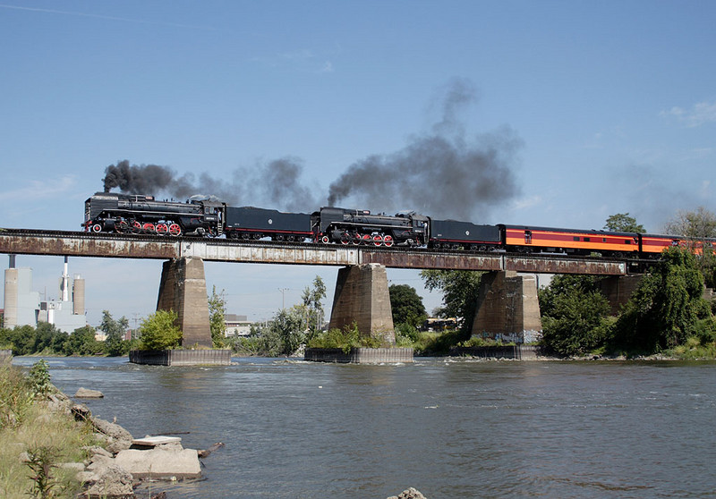 Westbound crossing the Iowa River in Iowa City, IA.