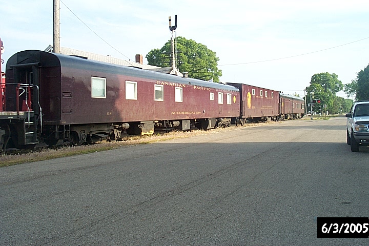 The CP Rail Geometry Train heads east back to Bureau as it works Sub 2.  Chillicothe, IL.  3-Jun-2005.