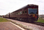 The Geometry Train heads east to Davenport to be interchanged back to the IC&E at West Liberty, IA on 9-June-2005.