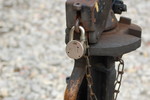 Closeup of the lock on the Grimes Branch switch