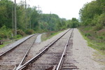 Beginning of the Grimes Branch in Des Moines.  Note the new ballast on the main to the left.