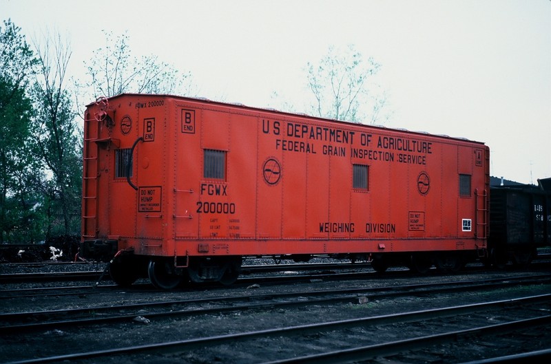 Department of Agriculture grain inspection car. Iowa City, Iowa 24-APRIL-87