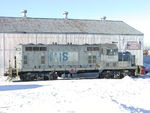 Prototype view of 495 at the Bluffs enginehouse, 2/15/2004.