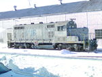 Prototype view of 495 at the Bluffs enginehouse, 2/15/2004.