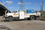 Ford F-700 hi-rail in Rock Island, IL on 11/12/03.