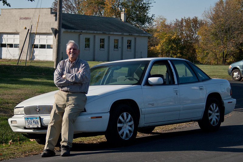 John "The Godfather" Dziobko waits for the detour at Henderson, IL.  John turned 79 on 10/10/11.