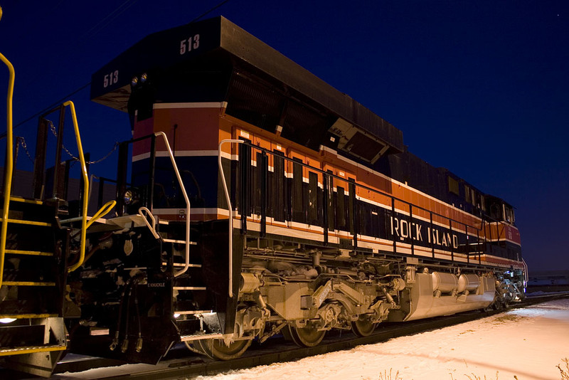 IAIS 513's rear end in Rock Island, IL.  12-Feb-2010.