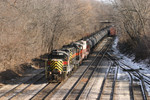 Looking east from the Dodge St. overpass at the Iowa City yard in Dec-2003