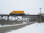 Buzzi crew arrives at La Salle with their yellow engine, Jan. 12, 2009.