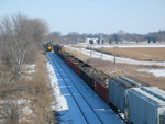 East train holds while the west train clears at the east end of N. Star siding, Jan. 19, 2007.