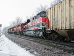 The train went through the crossover at Montpelier to take the industrial track into Nahant.