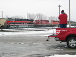 Erik comes by it honestly: Bill Rasmussen utilizes HIS mobile shooting platform at Nahant.