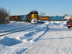 IAIS eastbound detour on the wye at Barstow, waiting for the BN DS to turn 'em loose, Jan. 2, 2008.