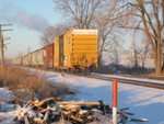 Boxes on the back.  West train at N. Star, Jan. 24, 2008.