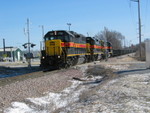 The Newton crew is heading home on the westbound, at the "Brickyard Crossing" in Coralville, Jan. 30, 2008.