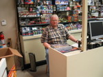 Jerry Berwald mans the register at The Hobby Corner.