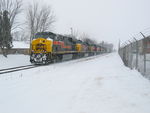 EB passes the REC building on the east edge of Wilton, Jan. 11, 2011.