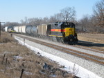 East train heads in at the west end of N. Star siding, Jan. 8, 2009.