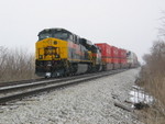 West train heads in at the east end of Walcott siding.