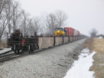 Looking east at the West siding switch Walcott, Jan. 7, 2009.