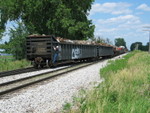 Setting out scrap loads at the east end of N. Star siding, July 1, 2008.