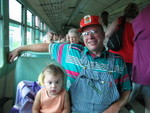 Andy and granddaughter Renee find a seat.