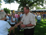 Governor Culver meets the crowd at Durant.