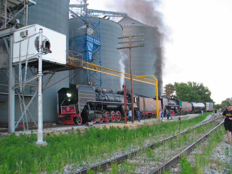 Steamers put to bed on the Booneville elevator track, June 8, 2007.