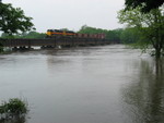 High water under the Cedar River bridge.