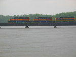 Westbound on the Cedar River bridge, June 12, 2008.