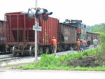 Dumping ballast on the fertilizer track at Atalissa, June 12, 2008.