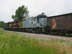 Ballast train heads west through Moscow, June 25, 2008.