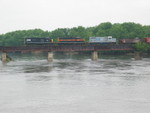 Ballast train on the Cedar River bridge.