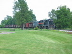 Ballast train follows the westbound through Moscow, to dump rock at the washout, June 25, 2008.