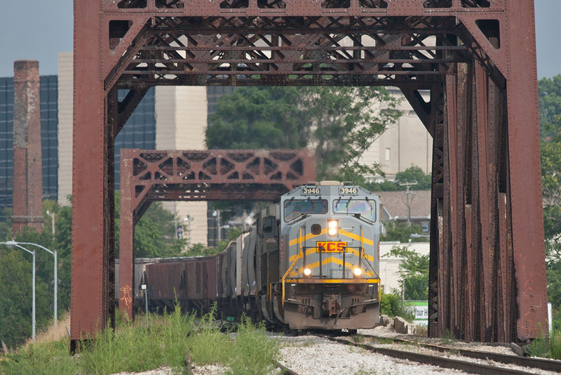 Between the 3rd and 4th Street bridges in Davenport, IA.