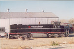 Demonstrator MPEX 6201, the only MP2000C ever built, is tested on the IAIS for a few days.  Photographed here at Council Bluffs on 25-Oct-1999 by Joe Atkinson