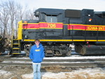 Trainboy Alex is all smiles at the west end of the yard.