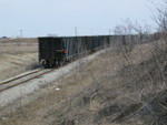 Shoving sand cars down Ozinga's spur.