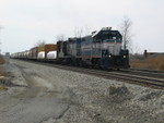 Chicago Rail Link is pulling north (RR east) onto the Metra main out of BI yard, approaching 119th St., March 25, 2008.