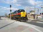 Backing into the yard past Metra Electric's Vermont St. station, March 25, 2008.