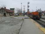 East train clears Blue Island depot, March 28, 2007.