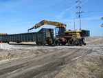 RJ Corman magnet crane at mp220, east of West Liberty, March 29, 2008.