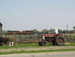 Rail Train and ballast train crews are swapping trains at the west end of Colfax siding, May 10, 2011.  And yes, I do like Farmalls!