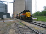 Atlantic Rover crew is backing into Adair elevator to grab loads, May 11, 2011.